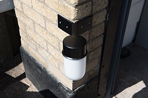 Ware Black Corner Angled Pill E27 Bracket Outdoor Garden Wall Light IP44 Rated
