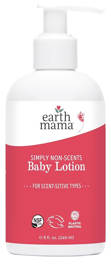 Earth Mama Angel Baby Natural Non-Scents Lotion, 8 Fluid Ounce