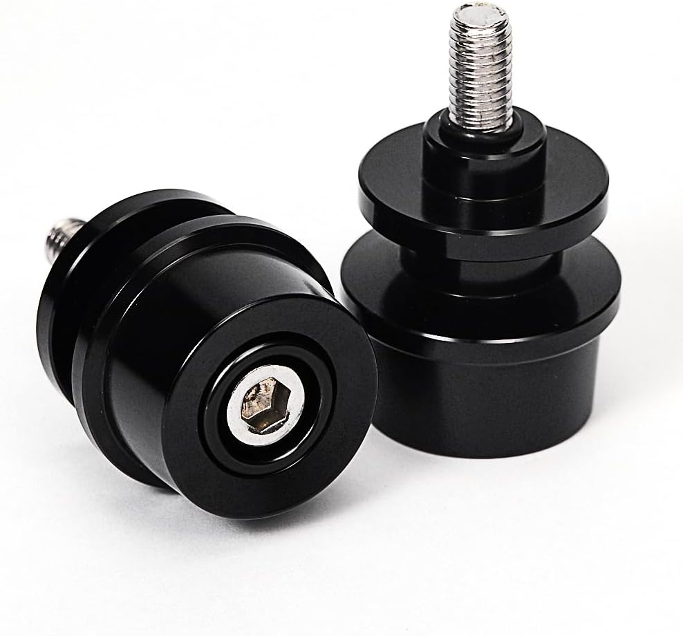 M8 Bobbins Swing Arm Spools For Ninja 400 500 650 ZX6R ZX10R GSXS 750 1000 GSX-8S GSXR 600 750 1000 S1000RR/R/XR CBR 600 900 954 1000 RR Motorcycle Swingarm Spools Slider Stand Paddock Screw (Black)