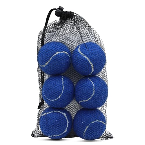 SHYUJAJIE Tennis Balls 6 Pack Training Tennis Balls High Elasticity Practice Tennis for Beginner Exercise Playing Balls for Pet Dog (Dark Blue)