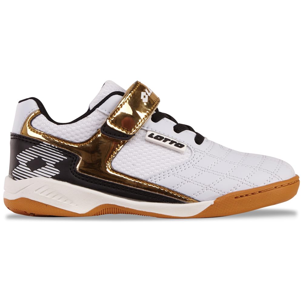 LOTTO Unisex Kid's Flitter K Sneaker, White Gold, 8.5 UK Child