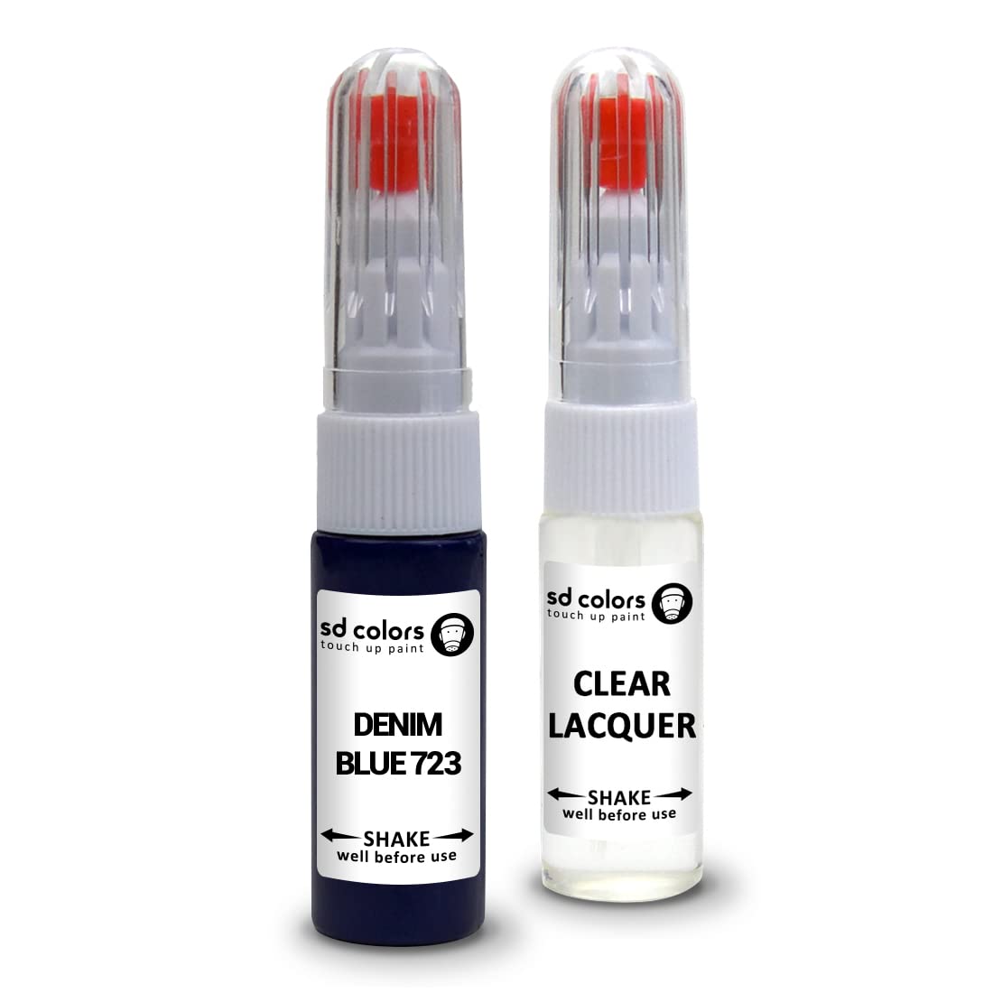 SD COLORS DENIM BLUE 723 compatible with VOLVO New Touch Up Paint Pen REPAIR KIT 20 ML SCRATCH CHIP BRUSH COLOR CODE 723 DENIM BLUE (PAINT+LACQUER)
