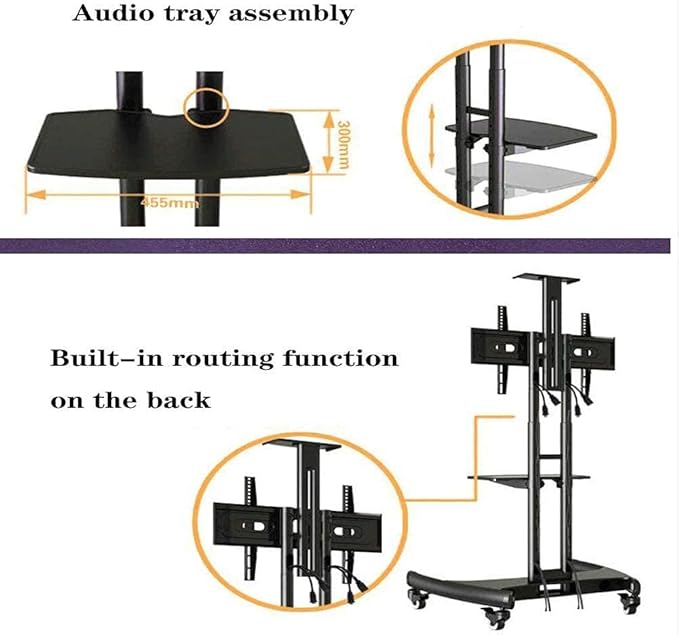 Soporte para TV Móvil MHJKHG 32"-65" con Bandeja miniatura 5