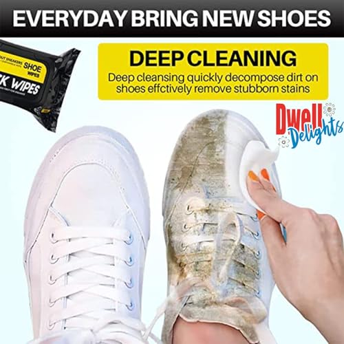 Image of Natural Sneaker & Shoe Cleaner Wipes - 1 Packs of 80 - Portable Sneakers Cleaner Shoe Wipes Quickly Remove Dirt & Stains - These Disposable Shoe Cleaning Wipes Can Be Used On Footwear