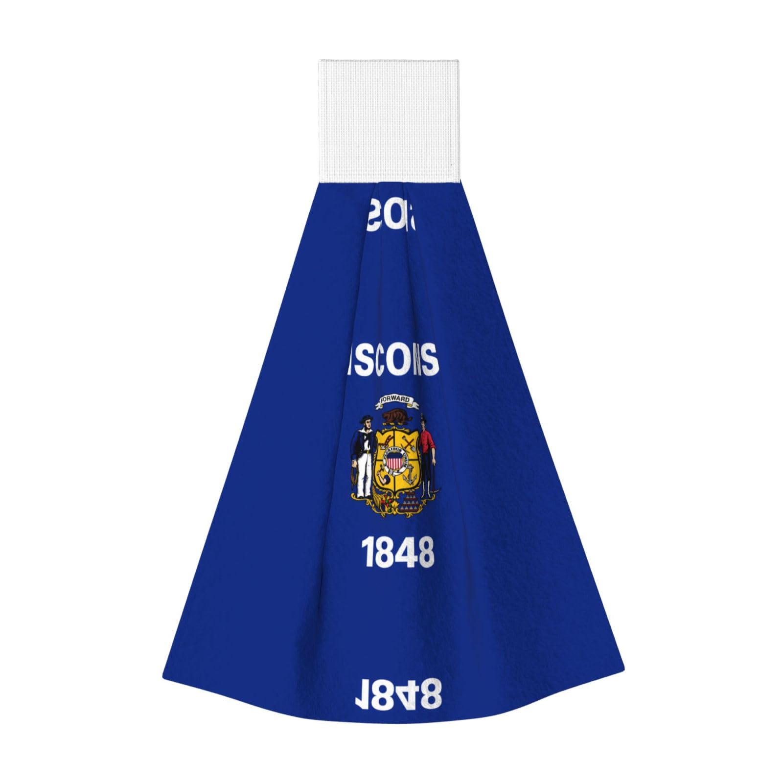 Wisconsin State Flag Highly Absorbent Dish Towels Soft Coral Fleece Wipe