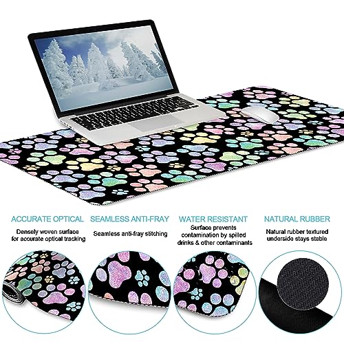 Image of LIMKRIAN Dog Paw Mouse Pad Set XXL Large Desk Mat Pad, Cute Office Decor | Ergonomic Mousepad Wrist Rest, Computer Keyboard Mat, Wrist Support, Coaster, Home Office Supplies Desk Decor Accessories