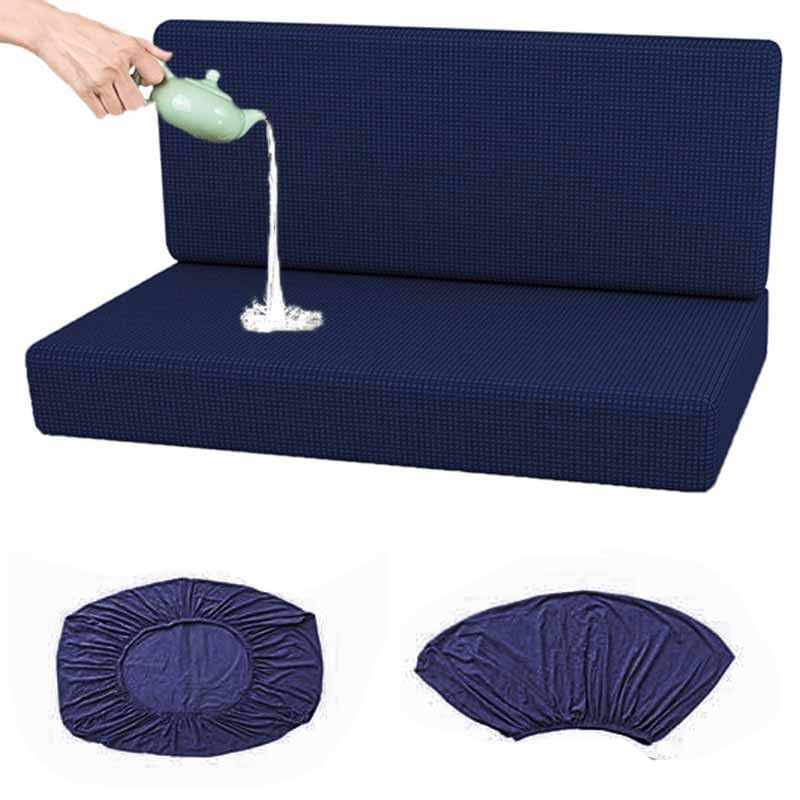 Housse Banquette Camping-Car 2 Pièces Amovible Lavable - Gris Clair Extensible