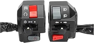 Motorcycle Switch 7/8" Universal 12V Motorcycle Handlebar Control Switches Horn Turn Signal Headlight Electrical Start Accessories On Off Switch