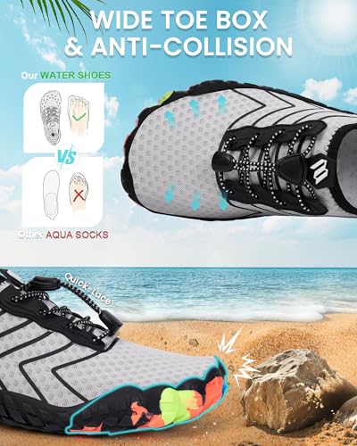 Image of Water Shoes for Women Men Quick-Dry Barefoot Shoes Breathable Aqua Socks for Swim Beach River Pool Lake Hiking Surfing Kayaking