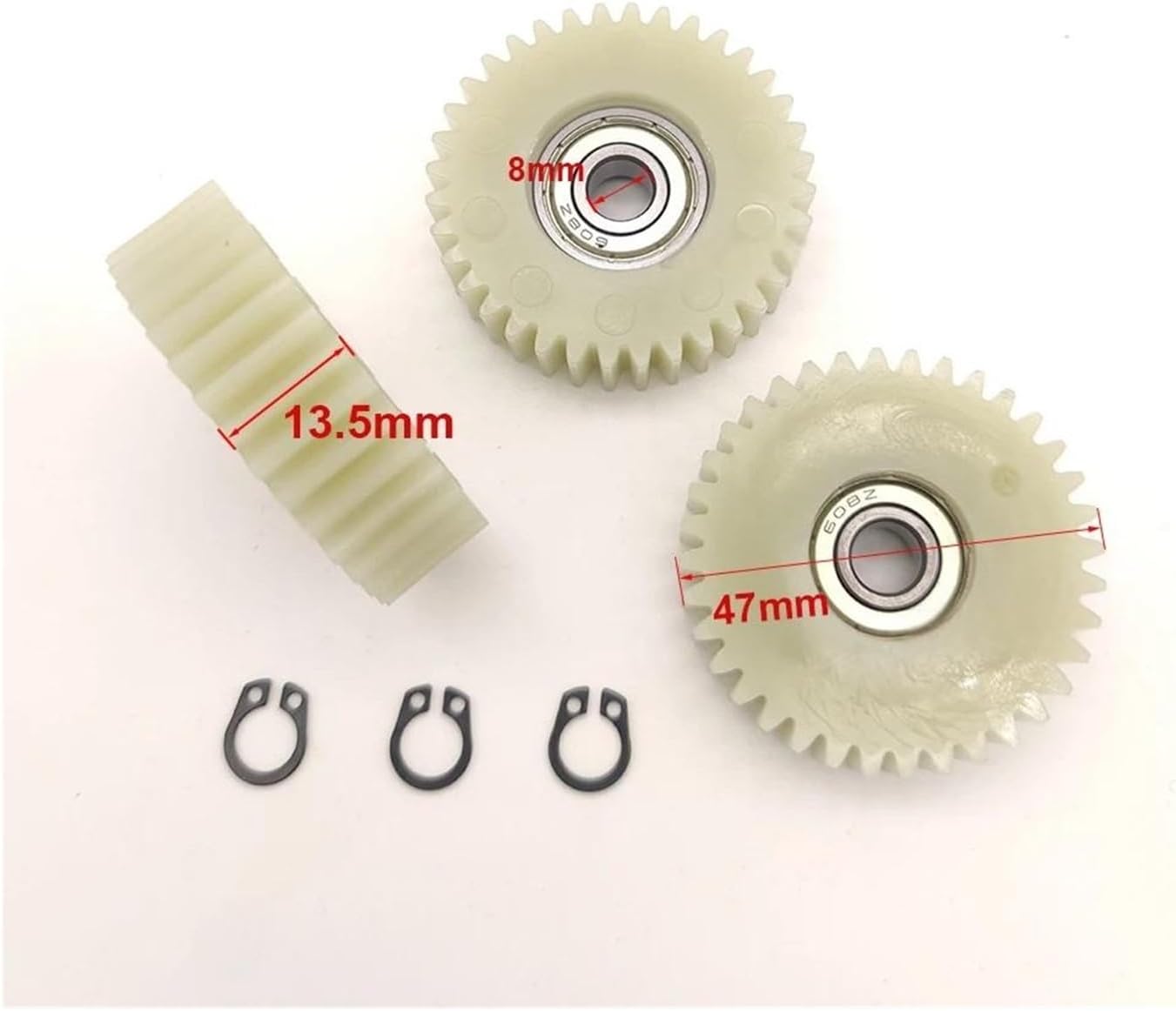 47x13.5mm 36T Planetary Nylon Gear for Bafang Ebike Motors - Includes 8mm Bearings, Durable Gear Kit（Spur Gear）