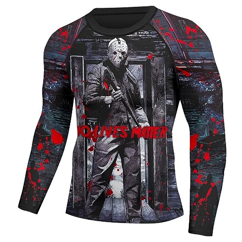 Print 3D Never Fade Compression Shirt Gift On Birthday, Mens Rash Guard Long Sleeve Michael Myers Boogeyman - XL2