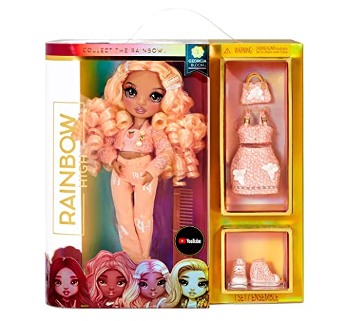 Rainbow High Series 3 Georgia Bloom Fashion Doll – Peach (Light Orange) with 2 Designer Outfits to Mix & Match Accessories, Gift for Kids and Collectors, Toys for Kids Ages 6 7 8+ to 12 Years Old by Rainbow High - Image 3