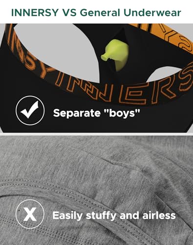 INNERSY Men's Cotton Briefs with Support Pouch Moisture-Wicking Sexy Underwear 4 Pack4