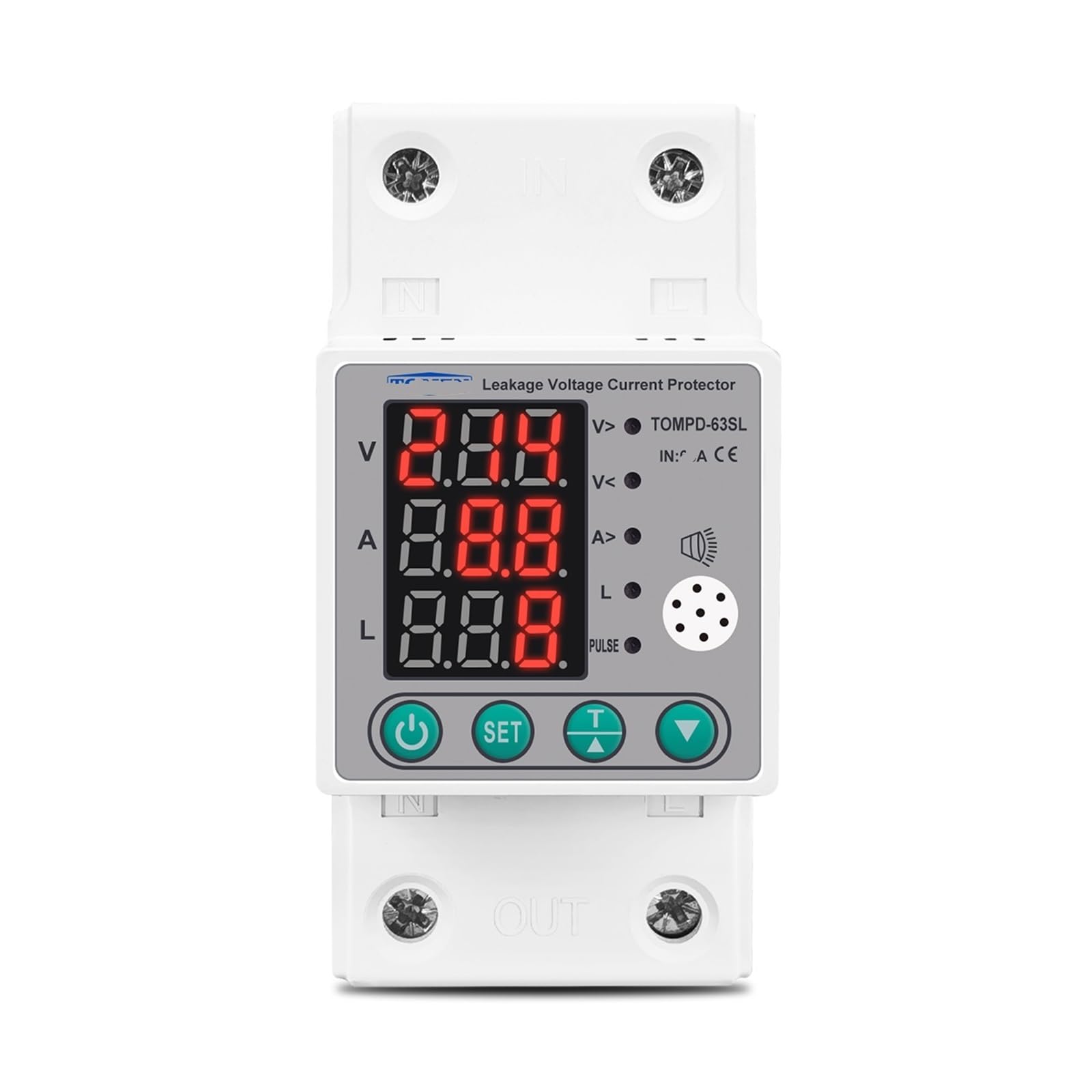 YFHGULBTK DIN Rail 63A Automatic reconnection overvoltage undervoltage Current limiting Leakage Protection Relay kWh Power