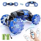 Remote Control Car Hobby RC Crawlers 4WD Stunt Car Double Sided 360 Flips Colorful Lights and Music...