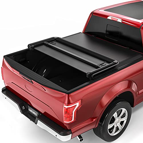 oEdRo Upgraded Tri-Fold Truck Bed Tonneau Cover Compatible with 2015-2023 Ford F-150 F150 5.6 Feet Bed, Styleside (Excl. Raptor Series)