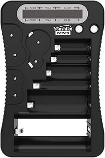 Youshiko Latest 2023 Version intelligent Battery Tester LCD Display Multi-Purpose Checker for Batteries ( AA, AAA, C, D, N, 9V, CR123A, CR2, CRV3, 2CR5, CR-P2, Button Cells)