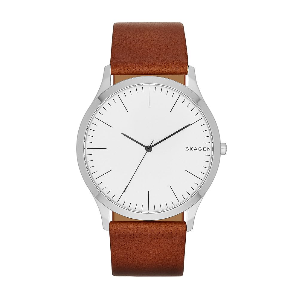 SkagenJorn Watch for Men, Quartz Three Hand Movement with Stainless Steel or Leather Strap