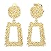 ADRAMATA Orecchini a Clip per Donna Strass Orecchini Pendenti a Clip Rettangolo Grande Orecchini Pendenti a Goccia con Strass Geometrici Orecchini Pendenti in Oro Orecchini Pendenti Non Piercing