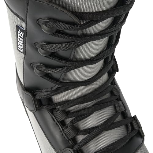 Image of 5th Element Men's Lace and Dial Snowboard Boots, Lace Black, 6 | Waterproof Liner, Secure Fit, Rubber Outsole, Designed for Beginner and Intermediate All-Mountain Snowboarders