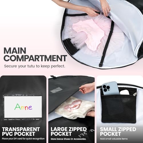 Fanwoli 40 Inch Tutu Dance Costume Garment Bag | Foldable & Waterproof | Ballet Dance Bag with Adjust Strap, Ideal Garment Duffel Bag for Dancers | Competition & Performance3