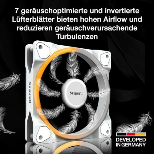 be quiet! Light Wings 140mm ARGB PWM Reverse White Gaming PC Gehäuse Lüfter – Ansicht 2