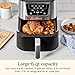 Cuisinart Air Fryer, Large 6-Quart Basket with 4 Cooking Functions to Air Fry, Bake, Roast, and Keep Warm, 3 Presets, PFAS-Free, Dishwasher-Safe Parts, AIR-180, Black & Stainless Steel
