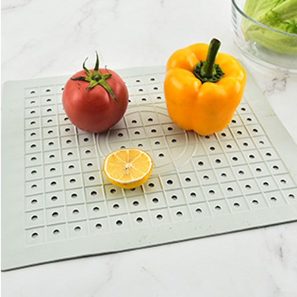 Tapete de goma antideslizante resistente al calor para fregadero de cocina, escurridor de platos de secado rápido y soporte para ollas, 30,6 cm de diámetro (negro redondo)