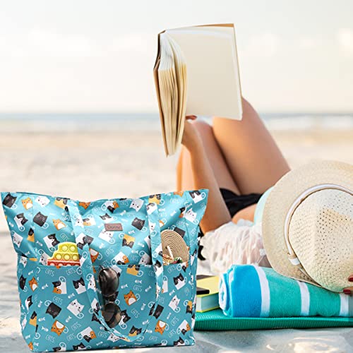 JNF Extra Large Beach Bag for Women Waterproof Foldable Pool Beach Tote Bags with Zipper for Swim Gym Travel Daily3