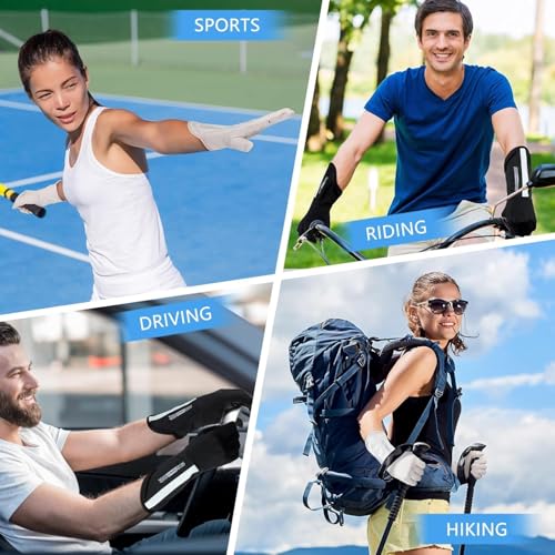 Image of 2 PCS Hand Gloves for UV Sun Protection, Breathable Sunscreen Driving Glove Cooling Arm Full Finger Ice Silk Non-Slip Touch Screen Anti Uv Gloves Mitt, Car Driving Long Glove Arm