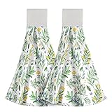 Giwawa Purple Yellow Flower Hand Towels - Watercolor Floral Leaf Hanging Kitchen Towel Tropical Plan