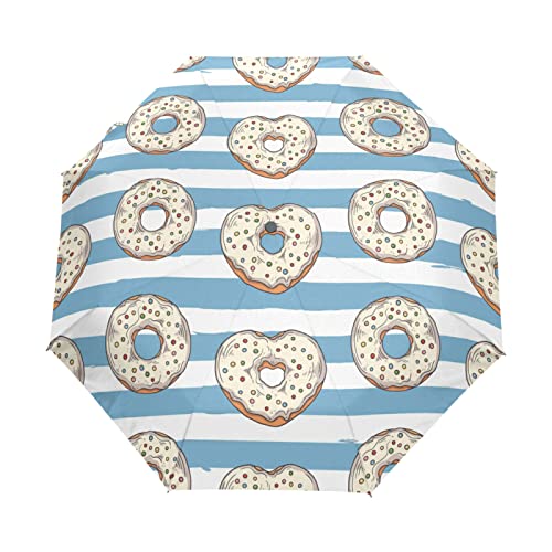 Parapluie pliable automatique à motif chocolaté haute résistance