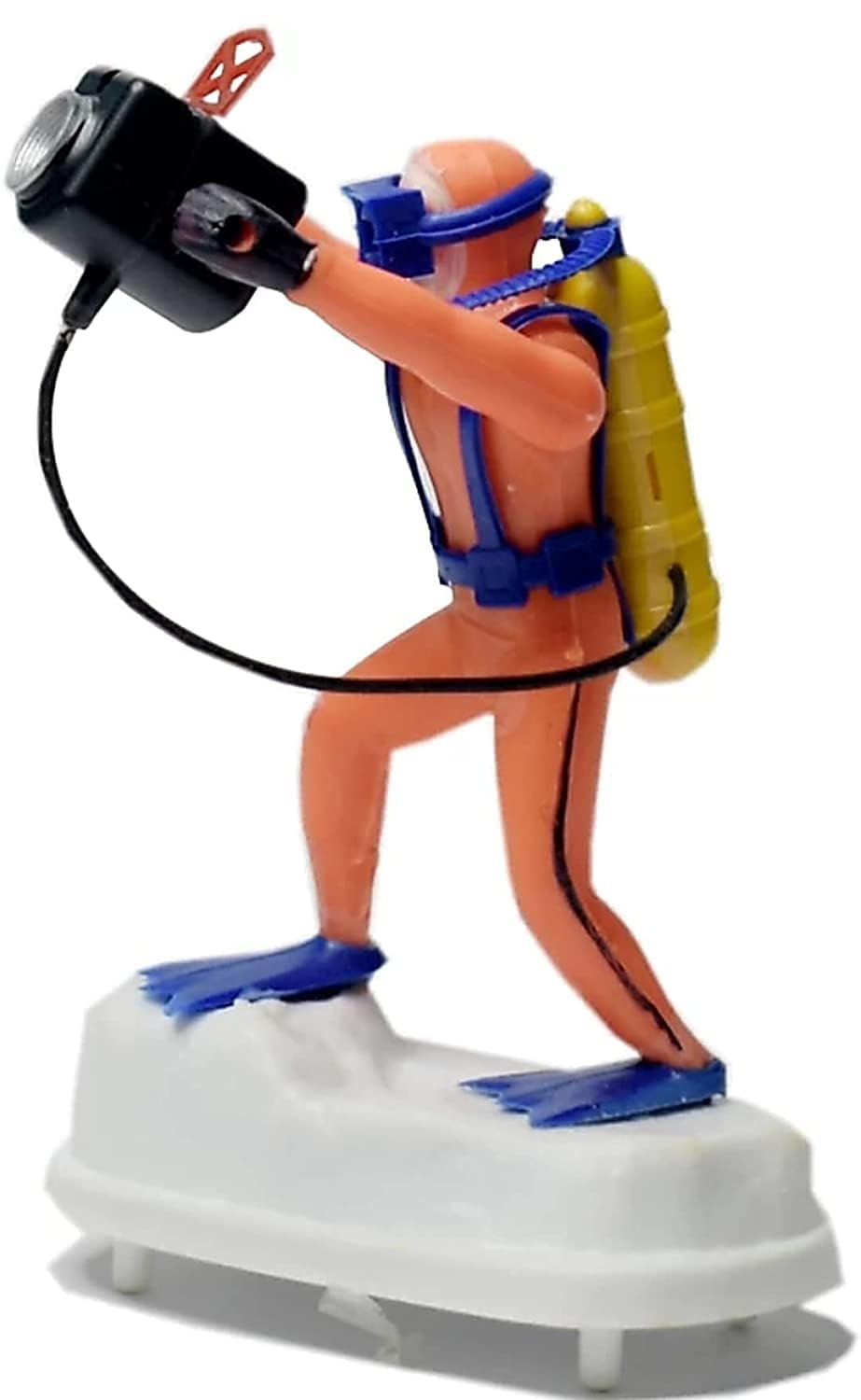 Aquarium Scuba Diver (Camera Man) for Fish Tank Ornament Decoration Pack of 1,Decorative Air Operated Action Toy (Air Pump not Include),Wood Combined Papermesh