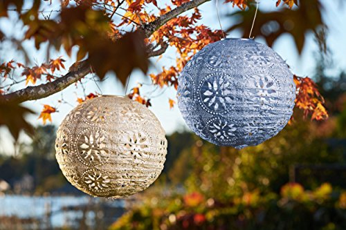 image for Allsop  31836 Boho Globe Handmade LED Outdoor Solar Lantern, 12X12