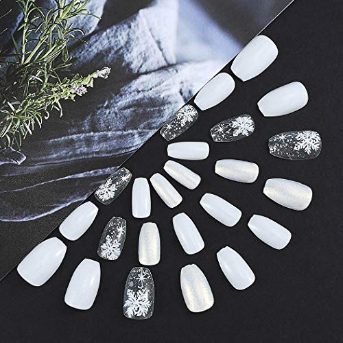 Brishow Unghie finte bianche Unghie finte corte