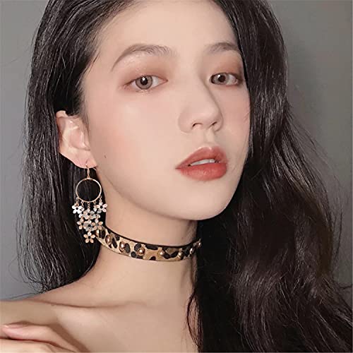 ANDPAI Bohemian Long Colorful Chandelier Tassel Flower Dangle Drop Hoop Earrings for Women 6