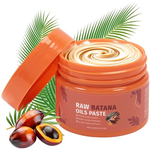 Raw Batana Oil Pasta para el cabello, aceite de batana crudo Aceite natural para el crecimiento del cabello, promueve el brillo de la densidad del cabello en hombres y mujeres, nutre las raíces del