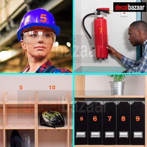 Image of Number Sticker Height 2 Inches Reflective Vinyl Orange (Set 2), (Code 20)