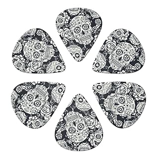 Lot de 6 médiators motif tête de mort pour guitare acoustique, guitare électrique, basse, ukulélé – fins, moyens et… - Les Beatles, Paul McCartney, John Lennon, RIngo Starr, George Harrison Lot de 6 médiators motif tête de mort pour guitare acoustique, guitare électrique, basse, ukulélé - fins, moyens et… – Image 4