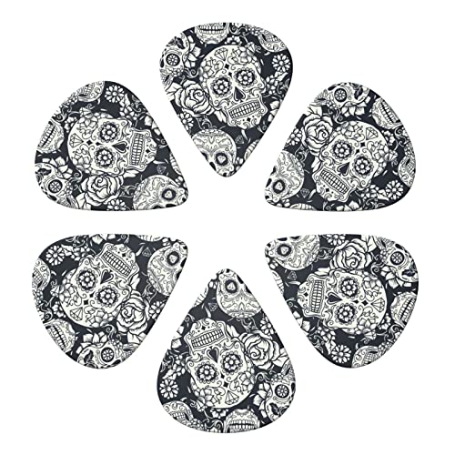 Lot de 6 médiators motif tête de mort pour guitare acoustique, guitare électrique, basse, ukulélé – fins, moyens et… - Les Beatles, Paul McCartney, John Lennon, RIngo Starr, George Harrison Lot de 6 médiators motif tête de mort pour guitare acoustique, guitare électrique, basse, ukulélé - fins, moyens et… – Image 5