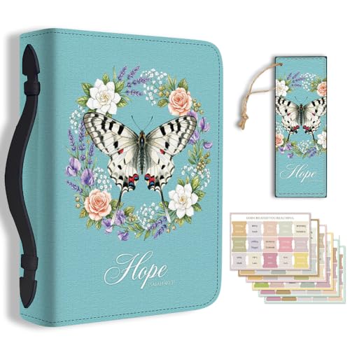 Protège-bible rétro grand format 20x30 cm étui de transport avec marque-page