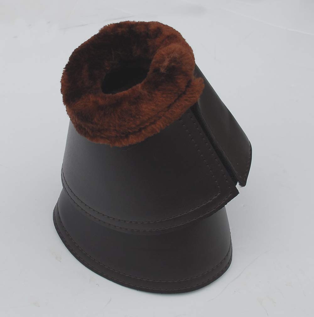 Rhinegold Fleece Trim Neoprene Over-Reach Boots-S-Brn/Brn