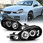 ACANII - For 2000-2002 Dodge Neon 01-02 Plymouth Neon LED Dual Halo Black Projector Headlights Headlamps w/Signal Lamps