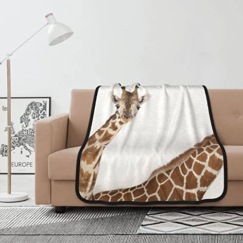 Couverture imprimée girafe double face flanelle douce et chaude