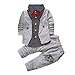 Lylita 2pcs Bambino Bambino Ragazzo Gentry Vestiti Set Partito Formale Battesimo Wedding Smoking Bow Vestito (Grigio, 1 Anno)