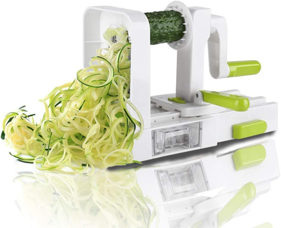 Midas 5-Blade Vegetable Slicer,Vegetable Spiralizer,Folding,Strongest-and-Heaviest Duty, Best Veggie Pasta and Spaghetti Maker for Low Carb/Paleo/Gluten-Free Meals