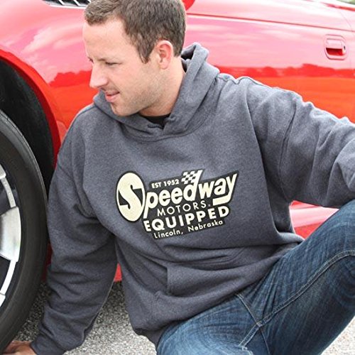 Speedway Motors Vintage Equipped Hoodie Grey, Size XL