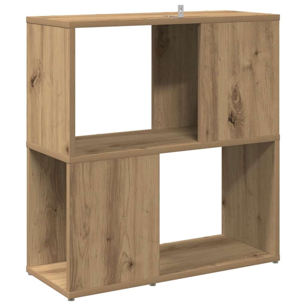 Générique Bibliothek Eiche, Holz, 2 Ebenen, 60 x 24 x 63 cm | Minimalistisches Design, vielseitiges Regal, Trennwand, einfache Reinigung mit feuchtem Tuch