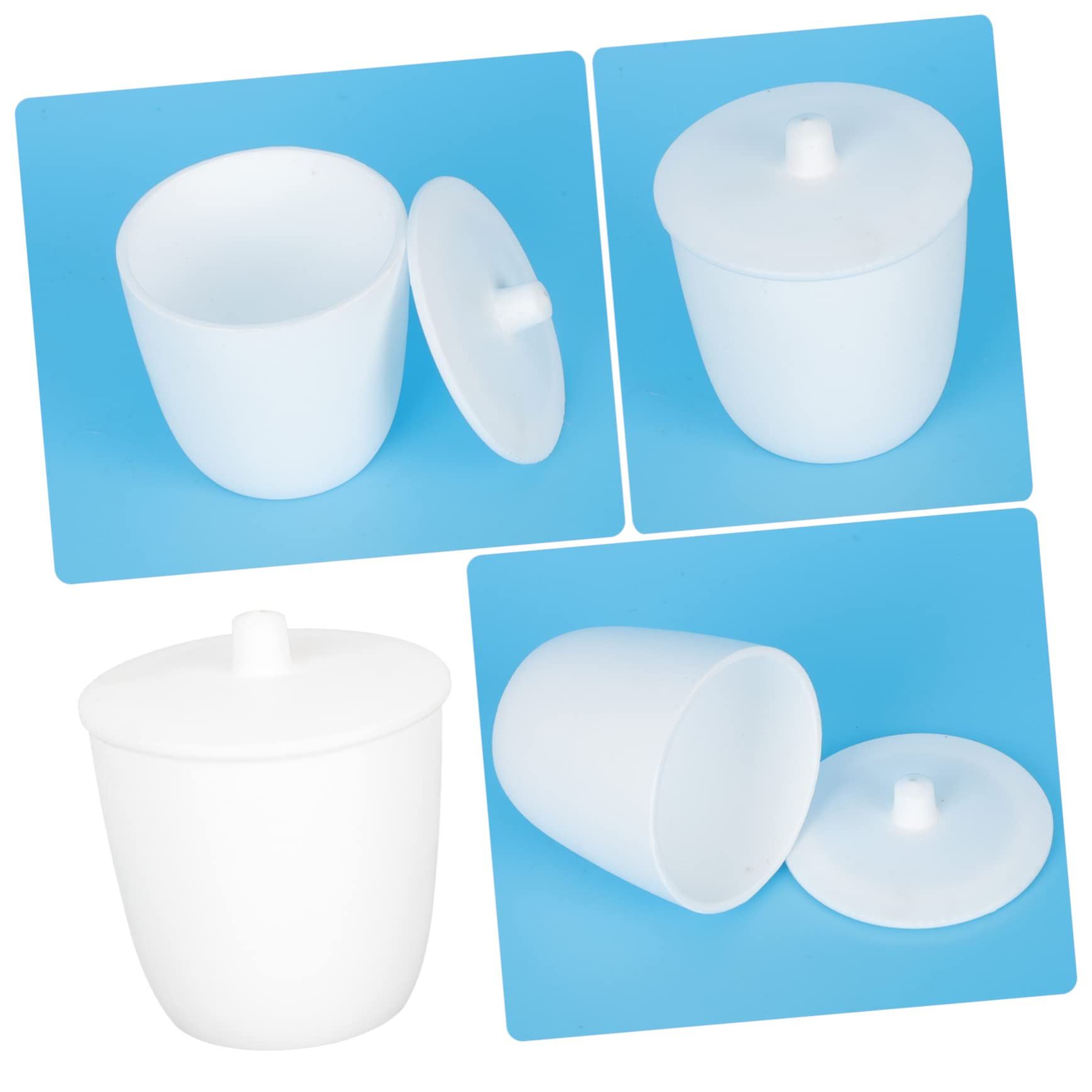 CIYODO 2pcs Crucible for Metal Melting 100ml Porcelain Lid PTFE Heat Conductive Lab Testing Kit