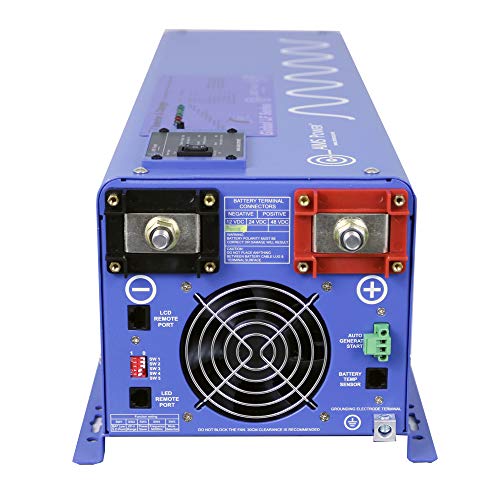 AIMS Power PICOGLF60W24V240VS 24 Volt Pure Sine Inverter Charger, 6000 Watt Low Frequency Inverter 110/220Vac Split Phase, 18000 Watt Surge, Battery Priority Selector, Terminal Block, GFCI